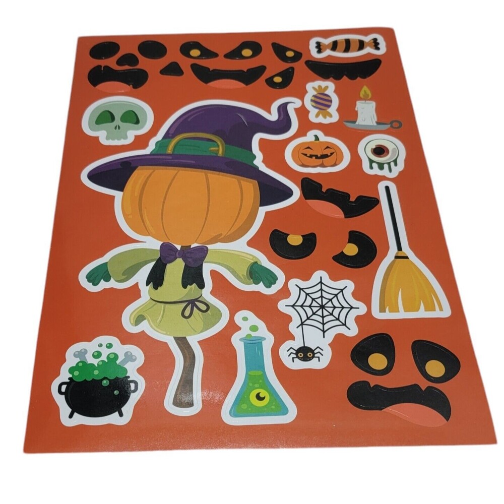 Halloween Decorating Stickers - 36 Sheets-6 Of Each. Create Your Own Charactors